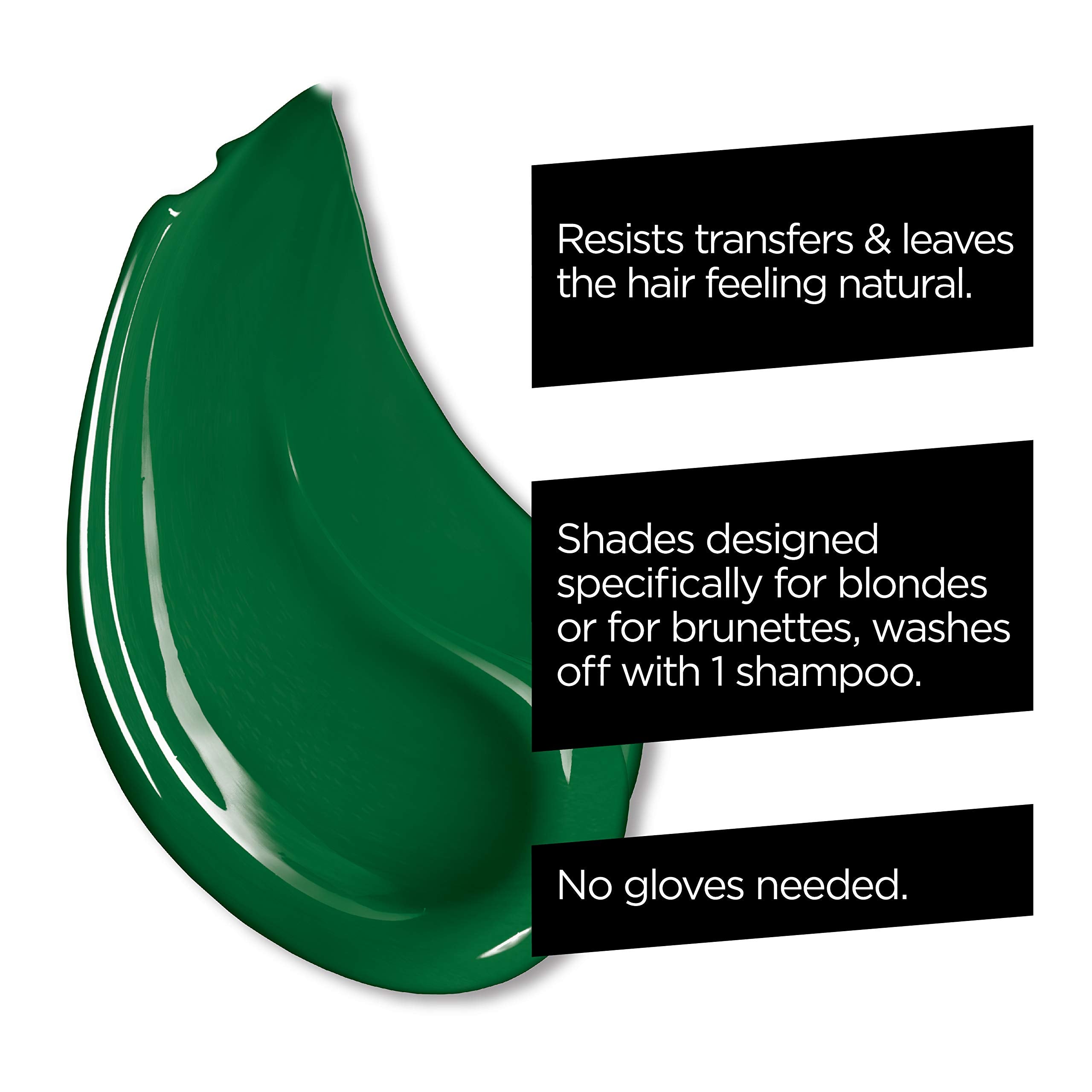 L'Oreal Paris Hair Makeup Temporary 1-Day Hair Color for Brunettes, Green 70, 1 Fl Oz